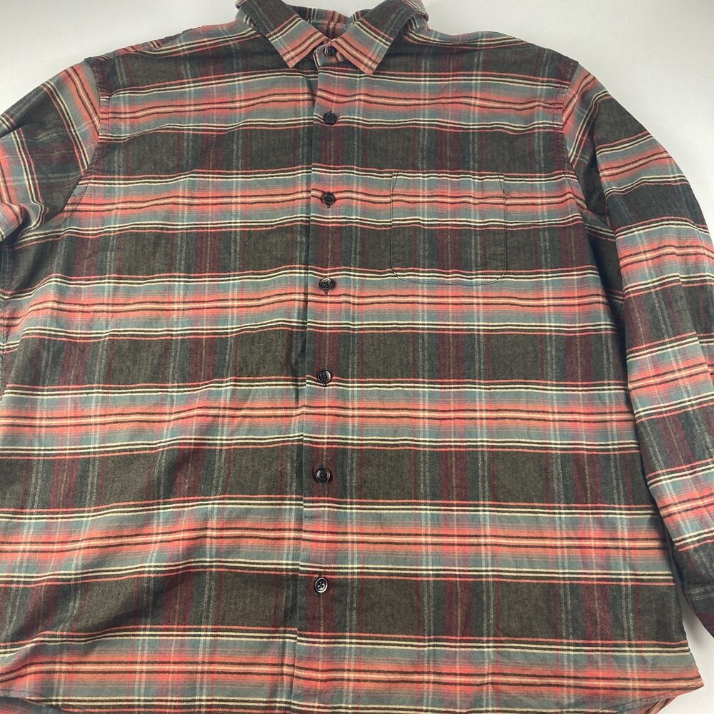 Orvis Flannel Shirt Men's XXL Plaid Cotton Wool Stretch Morocco 25MC